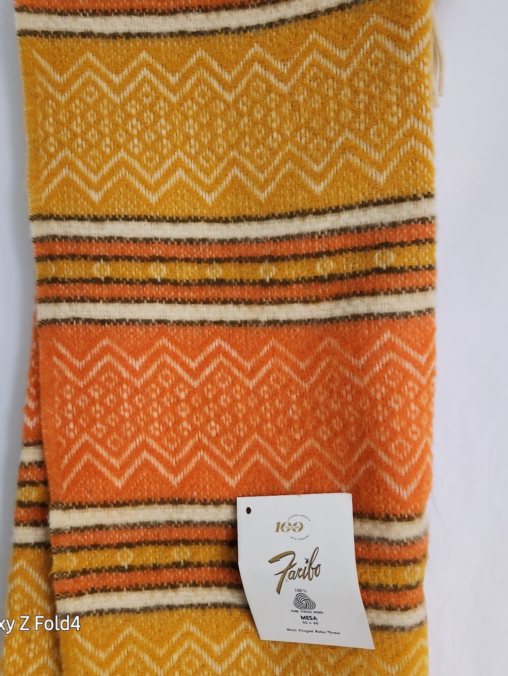 Handwoven Orange & Yellow Decorative Throw Blanket/ Faribo - Picture 8 of 16